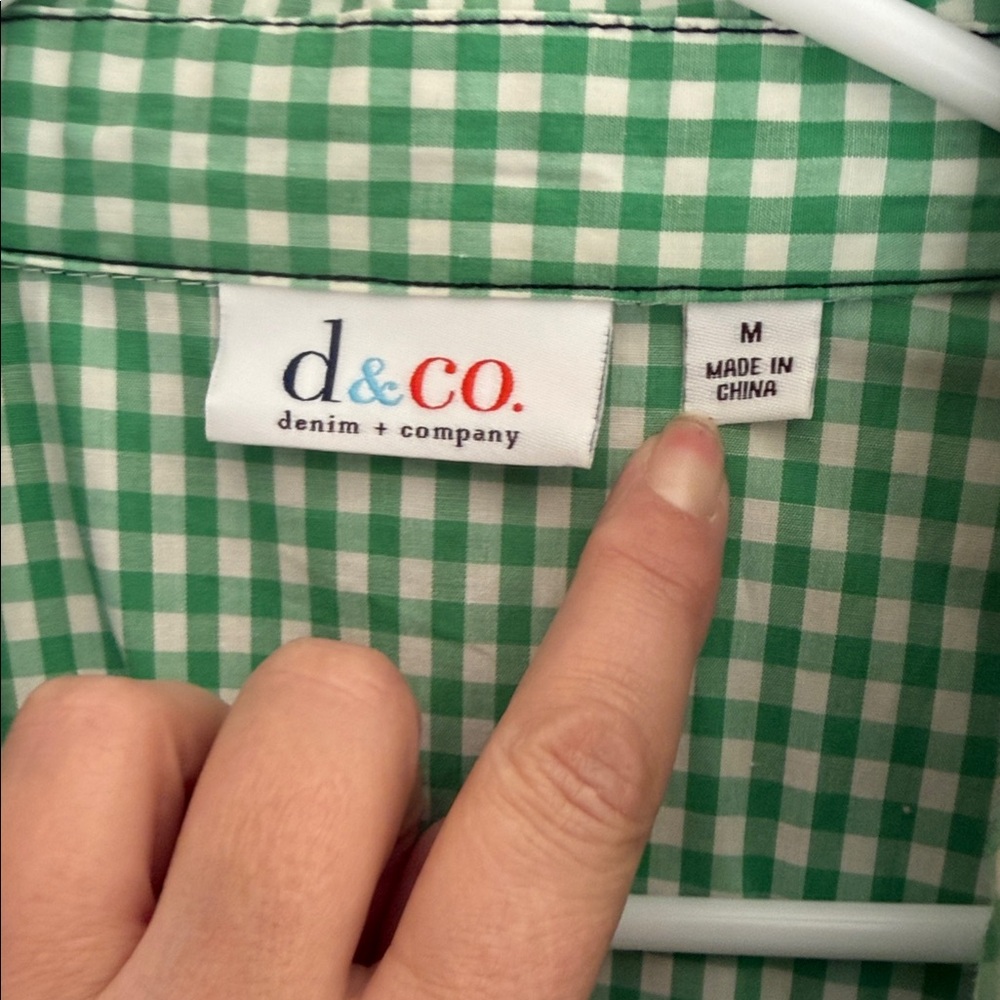 Green And White Gingham Button Front Jacket - image 5